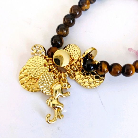 Lilly Pulitzer Tigers Eye Beaded Stretch Charm Bracelet - Picture 6 of 14